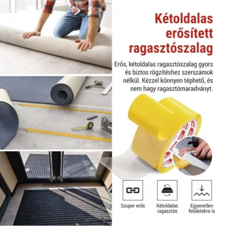 Kétoldalas DUCT szalag 50 mm / 10 m, átlátszó