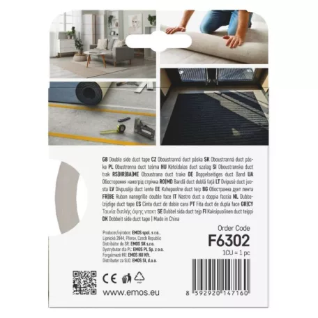 Kétoldalas DUCT szalag 50 mm / 10 m, átlátszó