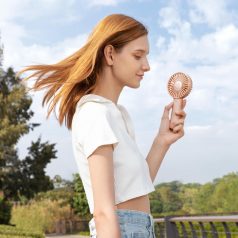   JisuLife FA21 Pink kézi ventilátor, 3 fokozat, 2000mAh akkumulátor, rózsaszín