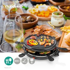   Gourmet / Raclette | Grill | 6 Személy | Spatula | Tapadásmentes bevonat | Kerek