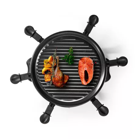 Gourmet / Raclette | Grill | 6 Személy | Spatula | Tapadásmentes bevonat | Kerek