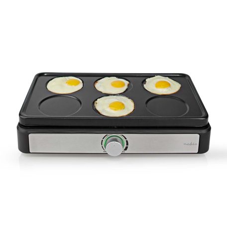 Partiwok-készlettel | Grill | 6 Személy | Spatula | Hőmérséklet beállítás | Tapadásmentes bevonat | Téglalap