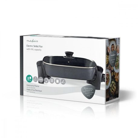 NEDIS Elektromos Serpenyő | 40 cm | Vastag Fröccsöntött Alumínium Váz elektromos asztali grill fcsp110ebk40