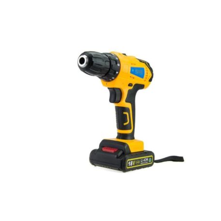 Flinke akkus ütvefúró, ütvecsavarozó 18V (FK-8026) 2db akkumulátorral és töltővel kofferban Flinke akkus csavarbehajtó fúró ütvefúró akkuval készletben (sárga) papír dobozban