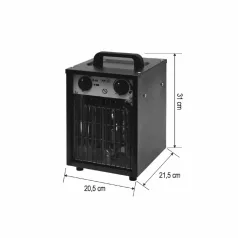   HOME FKI3 hordozható ventilátoros fűtőtest, max. 3000 W, 2 fokozat, termosztát, IPX4, dupla falú ház