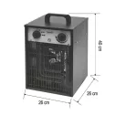 HOME FKI5 hordozható ventilátoros fűtőtest, max. 5000 W, 2 fokozat, termosztát, IPX4, dupla falú ház