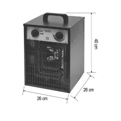   HOME FKI5 hordozható ventilátoros fűtőtest, max. 5000 W, 2 fokozat, termosztát, IPX4, dupla falú ház