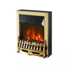 HOME FKK25G szabadon álló elektromos látványkandalló, max. 2000 W, LED lángeffekt, 2 fokozat, mechanikus vezérlés, arany díszítés