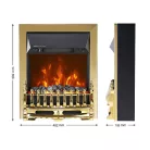 HOME FKK25G szabadon álló elektromos látványkandalló, max. 2000 W, LED lángeffekt, 2 fokozat, mechanikus vezérlés, arany díszítés