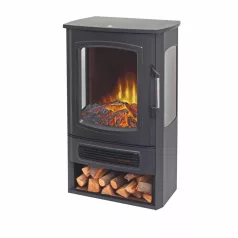   HOME FKK26 szabadon álló elektromos látványkandalló, max. 2000 W, 2 fokozat, LED lángeffekt, panoráma tűztér, termosztát