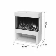   HOME FKK28 szabadon álló elektromos látványkandalló, max. 1800 W, 2 fokozat, LED lángeffekt, fagyőr funkció