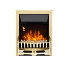   HOME FKKI25G beépíthető elektromos látványkandalló, max. 2000 W, LED fényeffekt, 2 fokozat, távirányító, heti időzítés, arany díszítés