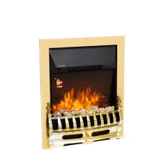   HOME FKKI25G beépíthető elektromos látványkandalló, max. 2000 W, LED fényeffekt, 2 fokozat, távirányító, heti időzítés, arany díszítés