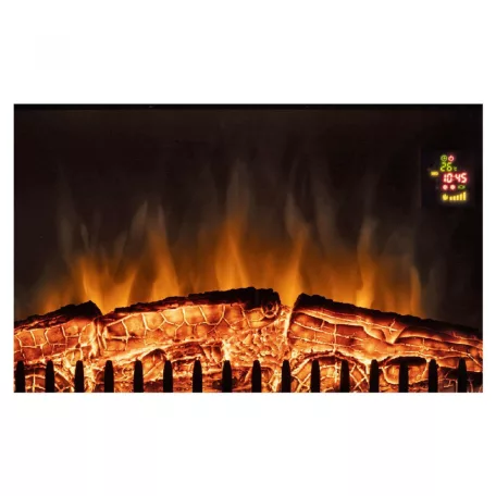 Home FKKI 04 Beépíthető elektromos látványkandalló, 1000W/2000W, Távirányító, LED, Fekete Beépíthető látványkandalló-betét