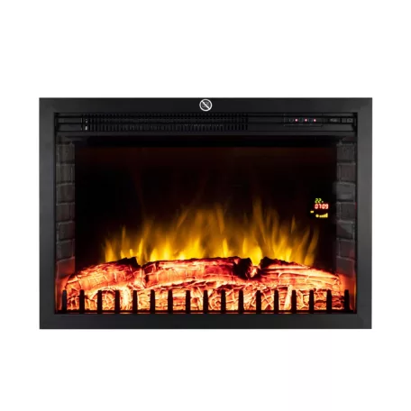 Home FKKI 04 Beépíthető elektromos látványkandalló, 1000W/2000W, Távirányító, LED, Fekete Beépíthető látványkandalló-betét