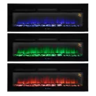 Beépíthető vagy falra szerelhető elektromos kandalló, 127 cm, távirányító, színválasztás, természetes égés hatás, időzítő, színes láng, teljesítmény 2000 W Beépíthető látványkandalló