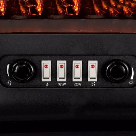 HOME Elektromos panorámás álló kandalló, 63 cm, 2 teljesítményfokozat, teljesítmény 1850 W, termosztát, ventilátor, LED lámpa, 230 V  Elektromos kandalló, panoráma, álló