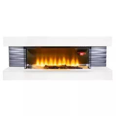   Home FKK 10 szabadon álló elektromos kandalló, panoráma, 1000W/2000W, fehér, 8 tűztér világítási mód