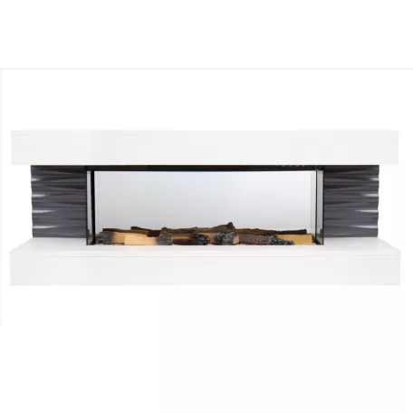 Home FKK 10 szabadon álló elektromos kandalló, panoráma, 1000W/2000W, fehér, 8 tűztér világítási mód