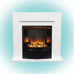 Szabadon álló látványkandalló, fehér