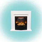 Szabadon álló látványkandalló, fehér