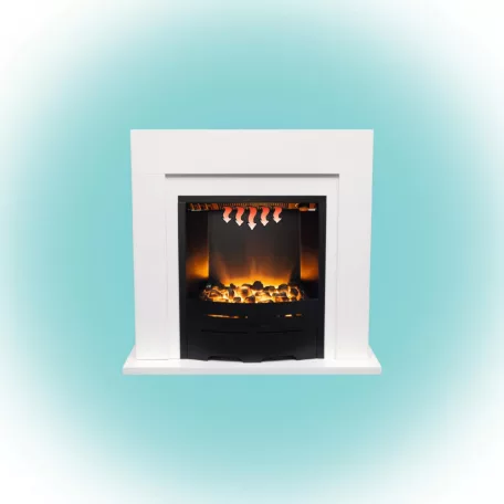 Szabadon álló látványkandalló, fehér