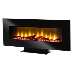  Home FKK 24 Elektromos kandalló, 1800 W, 2 teljesítményfokozat, Elektronikus termosztát, Fekete Elektromos fali kandalló, talppal