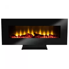   Home FKK 24 Elektromos kandalló, 1800 W, 2 teljesítményfokozat, Elektronikus termosztát, Fekete Elektromos fali kandalló, talppal