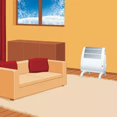   Home FKM 450 elektromos fagyőr fűtőtest, 450W, mechanikus termosztát, IP20 védelem, fehér