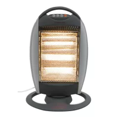   Home FK 21 álló elektromos halogén hősugárzó fűtőtest, 400W/800W/1200W, oszcillálás, IP20 védelem, fekete/ezüst