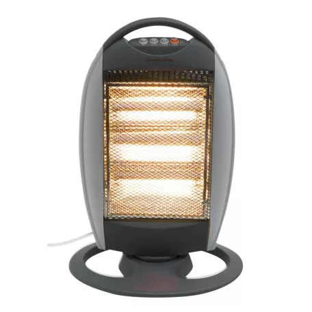 Home FK 21 álló elektromos halogén hősugárzó fűtőtest, 400W/800W/1200W, oszcillálás, IP20 védelem, fekete/ezüst