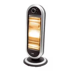   Home FK 231 álló elektromos halogén hősugárzó fűtőtest, 400W/800W/1200W, oszcillálás, IP20 védelem, fekete/ezüst