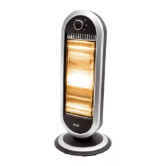   Home FK 23 álló elektromos halogén hősugárzó fűtőtest, 400W/800W/1200W, oszcillálás, IP20 védelem, fekete/ezüst