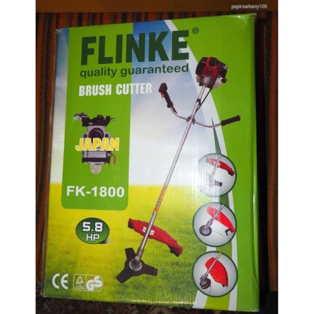 Flinke FK1800 RQ580 Benzines Fűkasza 6,0 LE 65ccm 15 részes új-s modell ipari kivitel japán motoros bozótvágó,heveder,arcvédő,fejpánt szemvédő