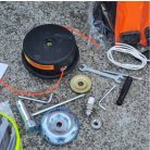 Flinke FK-3800 Benzines Fűkasza 6,8 LE 65ccm 22 részes 2025-s modell ipari kivitel japán motoros professszionális bozótvágó anti vibációs system 15m Damillal