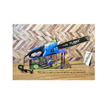 Flinke Láncfűrész 4200 W Elektromos láncfűrész FK-6060 2023-s új típus erősített vágólap 405mm automatikus olajzás kék 2db lánc szettel