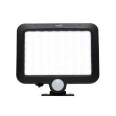   Home FLP250SOLAR napelemes LED reflektor, 250 lm, PIR mozgásérzékelő, 120° 5m, 56 db hidegfehér SMD LED, energiatakarékos, műanyag, IP44