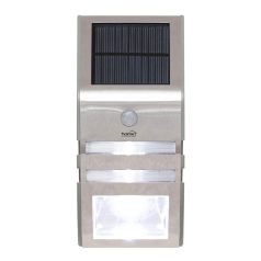   Home FLP30SOLAR napelemes LED lámpa, 30 lm, PIR mozgásérzékelő, 3-5m, 2 db hidegfehér SMD LED, energiatakarékos, fém + műanyag, IP44
