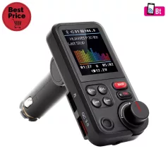   SAL FMBT HIFI autós kihangosító és töltő, dupla USB töltő, QC3.0, feszültségmérő, MicroSD, AUX, D/A és földhurok zajszűrő