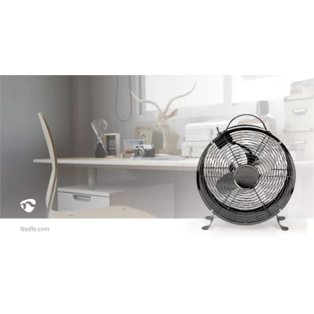 Asztali ventillátor | Hálózati Áramellátás | Átmérő: 250 mm | 20 W | 2-sebességes | Gun Metal Szürke