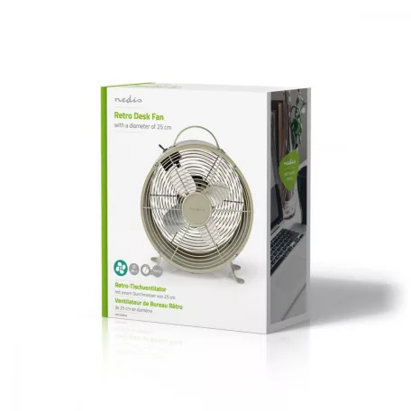 Asztali ventillátor | Hálózati Áramellátás | Átmérő: 250 mm | 20 W | 2-sebességes | Szürke