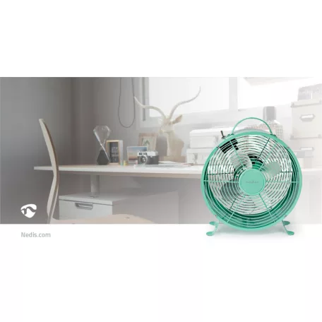 Asztali ventillátor | Hálózati Áramellátás | Átmérő: 250 mm | 20 W | 2-sebességes | Türkizkék
