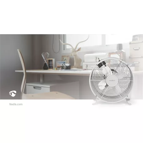 Asztali ventillátor | Hálózati Áramellátás | Átmérő: 250 mm | 20 W | 2-sebességes | Fehér