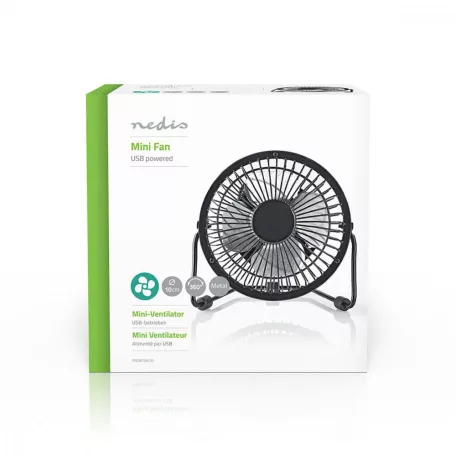 NEDIS Asztali ventillátor | USB-áramellátású | Átmérő: 100 mm | 3 W | 1-sebességes | Fekete