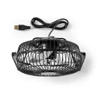Asztali ventillátor | USB-áramellátású | Átmérő: 150 mm | 3 W | 1-sebességes | Fekete