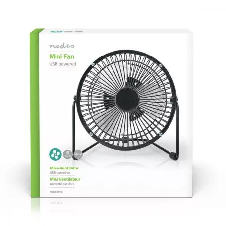 Asztali ventillátor | USB-áramellátású | Átmérő: 150 mm | 3 W | 1-sebességes | Fekete