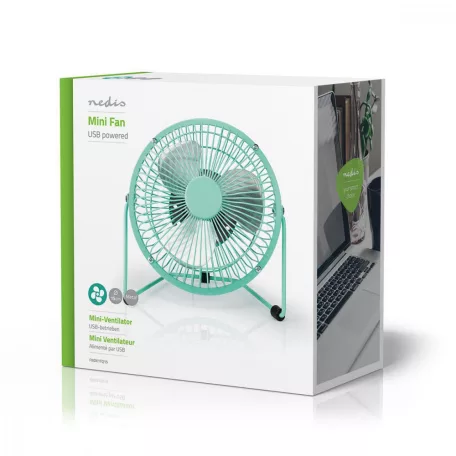 Asztali ventillátor | USB-áramellátású | Átmérő: 150 mm | 3 W | 1-sebességes | Türkizkék