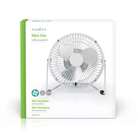 Asztali ventillátor | USB-áramellátású | Átmérő: 150 mm | 3 W | 1-sebességes | Fehér