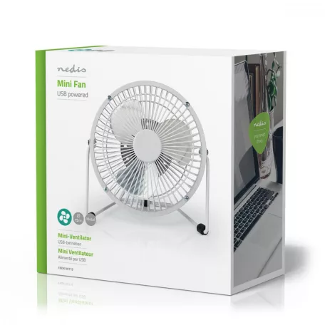 Asztali ventillátor | USB-áramellátású | Átmérő: 150 mm | 3 W | 1-sebességes | Fehér