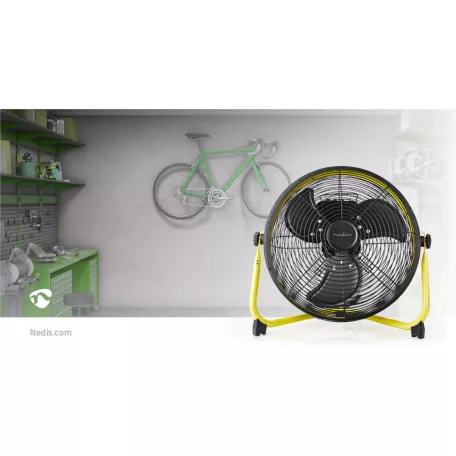 Padló Ventilátor | 300 mm | 3-sebességes | Dönthető | Fekete / Sárga